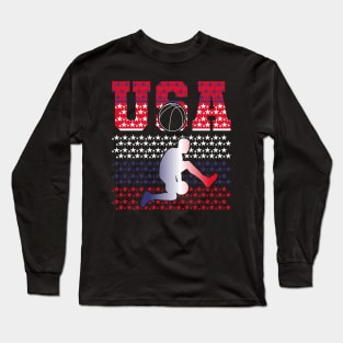 USA Basketball // Logo type // poster Long Sleeve T-Shirt